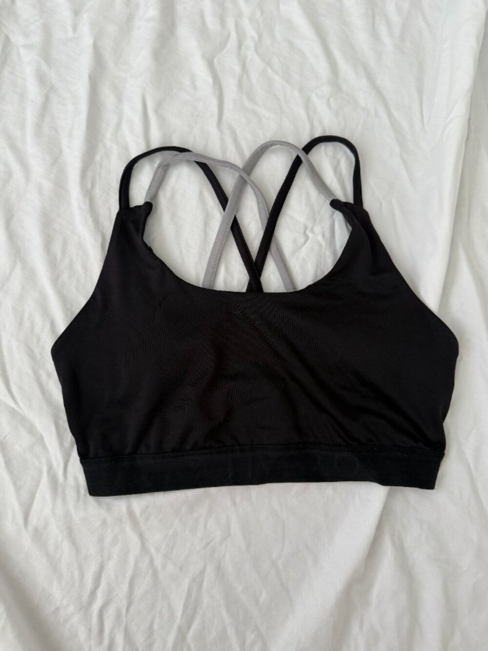 Sports Bra Black Gym Workout Lightly Lined